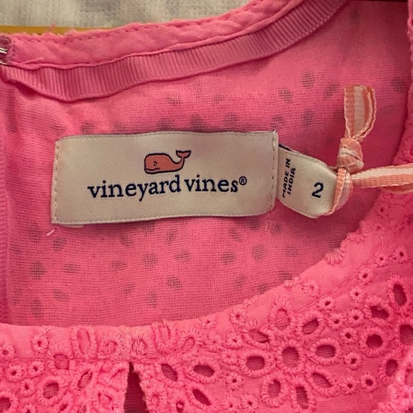 Vineyard Vines Allamanda Floral Eyelet Dress Pink Wave Size 2 Flutter Sleeve New - Picture 8 of 10